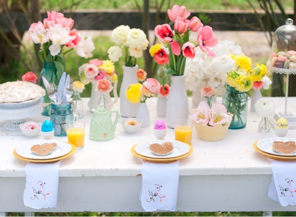 table de mariage mariage theme paques 
